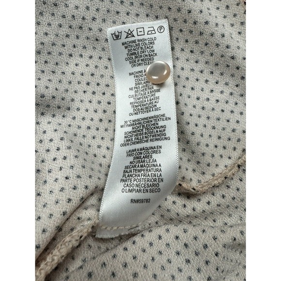 Adrianna Papell Top Womens Large Peach 3/4 Sleeve Button Neck Blouse - Picture 4 of 9